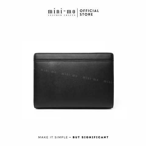 Clutch Cầm Tay Da Bò Saffiano MINI-MO Cao Cấp - Lịch Lãm Nam Tính, Khóa Số An Toàn, Quà Tặng Thời Trang Sang Trọng