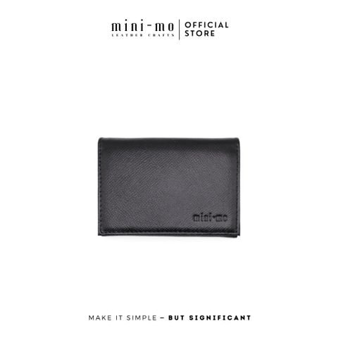 Ví Da Mini Unisex Handmade EPSOM - Túi Đựng Thẻ Đen NERO & Xanh Than OCEAN CHARCOAL, Thiết Kế Nhỏ Gọn, Đủ Ngăn Thẻ