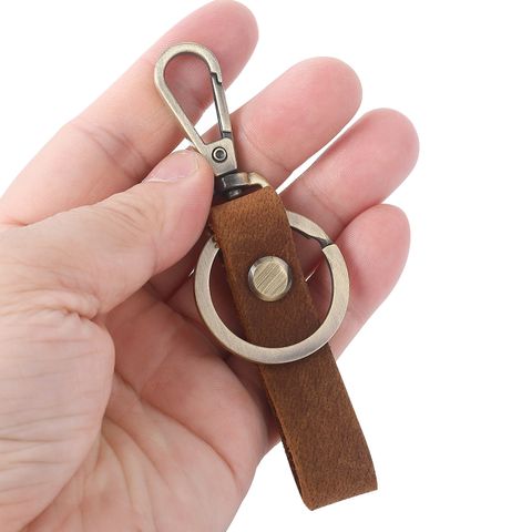 Móc Chìa Khóa Mini-Mo Da Bò Thật MK-01 - Khoen Thép Không Gỉ, Bảo Hành Trọn Đời, Phụ Kiện Thời Trang Cao Cấp