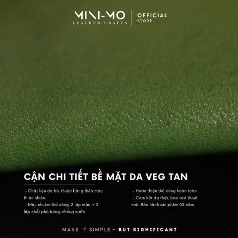 Sổ Tay Ghi Chép MINI-MO Da Bò Veg Tan Nhuộm Thủ Công, Kích Thước 18x12cm - Quà Tặng Ý Nghĩa Cho Người Sáng Tạo