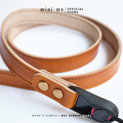 Dây Đeo Máy Ảnh DSLR/Mirrorless MINI-MO Da Bò Veg Tan Thủ Công, Thiết Kế Tối Giản, An Toàn và Tiện Dụng - Quà Tặng Độc Đáo Cho Photographer