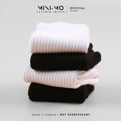 Tất vớ cổ cao trơn Unisex MINI-MO 100% Cotton êm ái dày dặn thoáng khí, ấm áp mùa đông. TVCC-01