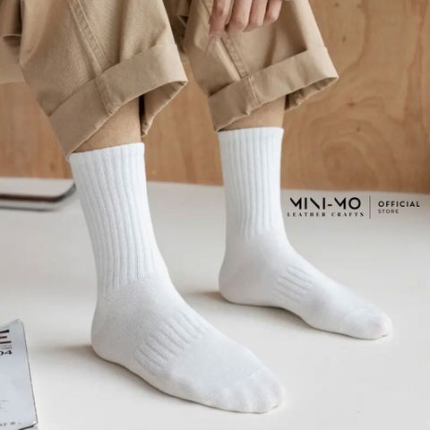 Tất vớ cổ cao trơn Unisex MINI-MO 100% Cotton êm ái dày dặn thoáng khí, ấm áp mùa đông. TVCC-01