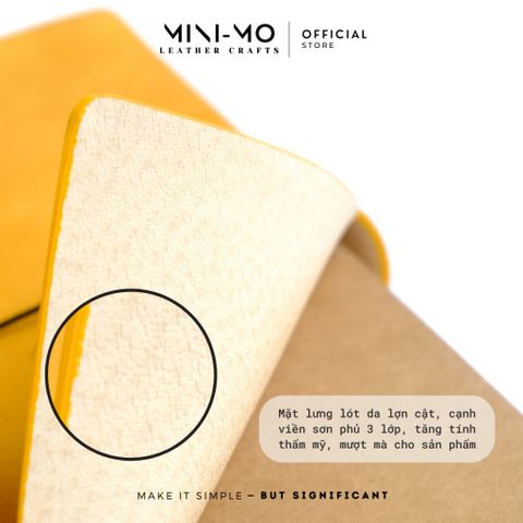 Sổ tay ghi chép MINI-MO bìa da bò PULLUP, màu Vàng Tangerine, kích thước 22x11cm - SD03