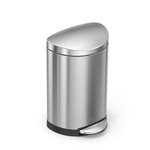 Thùng rác đạp chân Simplehuman 10L inox - Thùng rác hình tròn nhỏ gọn cho bếp, phòng tắm, văn phòng, chất liệu thép không gỉ