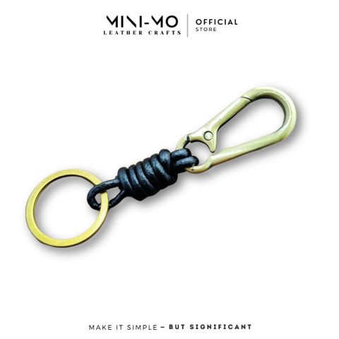 Móc chìa khóa MINI-MO dây da bò thật, khoen thép không gỉ, bảo hành da trọn đời MK-02