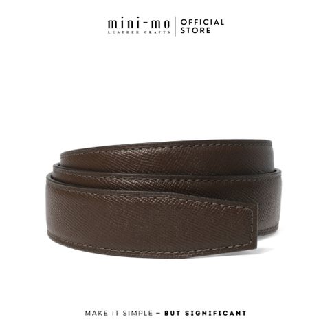Thắt Lưng Nam MINI-MO Bản 3.4cm Chất Liệu Da Epsom Crater Brown Thiết Kế Nam Tính Tinh Tế