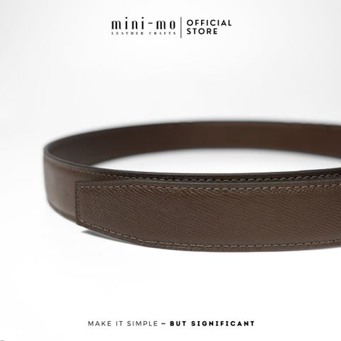 Thắt Lưng Nam MINI-MO Bản 3.4cm Chất Liệu Da Epsom Crater Brown Thiết Kế Nam Tính Tinh Tế