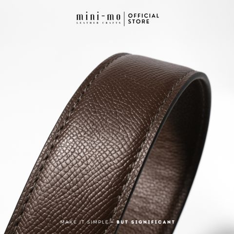 Thắt Lưng Nam MINI-MO Bản 3.4cm Chất Liệu Da Epsom Crater Brown Thiết Kế Nam Tính Tinh Tế