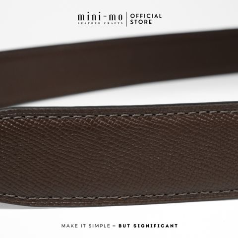 Thắt Lưng Nam MINI-MO Bản 3.4cm Chất Liệu Da Epsom Crater Brown Thiết Kế Nam Tính Tinh Tế