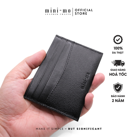 Ví Thẻ Card Holder Unisex Da Bò EPSOM Mix NAPPA - Thiết Kế Nhỏ Gọn, Phong Cách Thanh Lịch - Mẫu VMN-004 Chính Hãng
