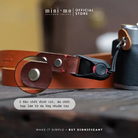 Dây Đeo Máy Ảnh DSLR/Mirrorless MINI-MO Da Vachetta Nâu Indochine - Phụ Kiện Chất Lượng Cao Cho Photographer