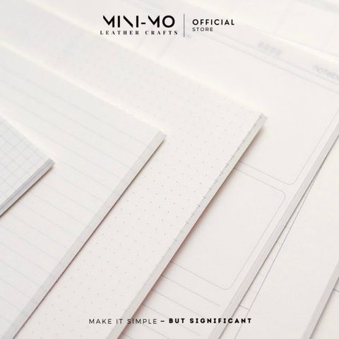 Ruột sổ tay MINI-MO, định lượng 100gsm-32 tờ, refillable cho sổ Midori Journals - RFM-01