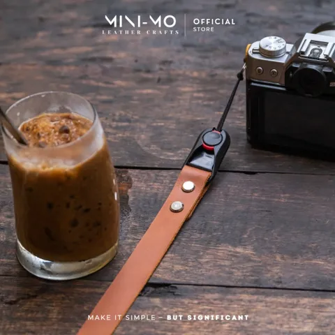 Dây đeo máy ảnh DSLR/Mirrorless MINI-MO Da Bò Thật màu Nâu Burning Sand, CS-01