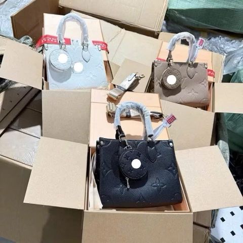 Túi ONTHEGO size 25-36-41cm hoa nâu hàng QC cao cấp