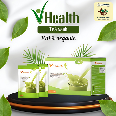 Bột Dinh Dưỡng Vhealth Matcha Hộp 20 Gói - Giúp Tăng/ Giảm Cân Tự Nhiên, Bữa Ăn Nhanh Gọn, Dinh Dưỡng Thiết Yếu