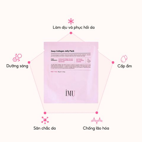 Bộ sản phẩm chăm sóc da IMU Deep Collagen - Mặt nạ thạch + Tinh chất + Kem dưỡng ẩm - Giảm nếp nhăn và cung cấp độ ẩm tối ưu