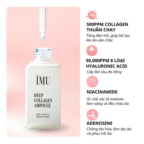 Bộ sản phẩm chăm sóc da IMU Deep Collagen - Mặt nạ thạch + Tinh chất + Kem dưỡng ẩm - Giảm nếp nhăn và cung cấp độ ẩm tối ưu