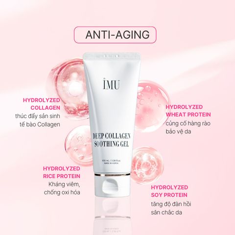 Bộ sản phẩm cấp ẩm iMU Deep Collagen - Gel dưỡng ẩm 100ml & Hộp mặt nạ Jelly Pack 4 miếng - Giải pháp tức thì cho da khô, lão hóa