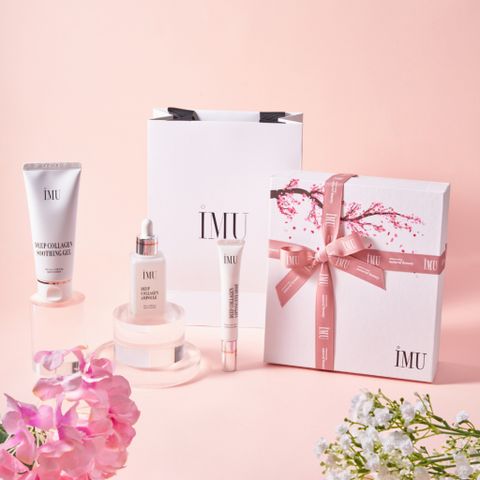 Bộ Quà Tặng Dưỡng Da Chống Lão Hóa IMU Deep Collagen Lifting - 4 Món Tinh Chất, Mặt Nạ Gel, Gel Dưỡng Ẩm và Kem Mắt Hàn Quốc
