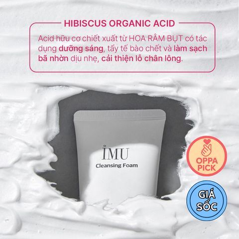 Sữa Rửa Mặt Tạo Bọt IMU 120ml - Ngăn Ngừa Mụn, Làm Sạch Sâu, Dưỡng Ẩm Với Hyaluronic Acid & Salicylic Acid - Phù Hợp Mọi Loại Da