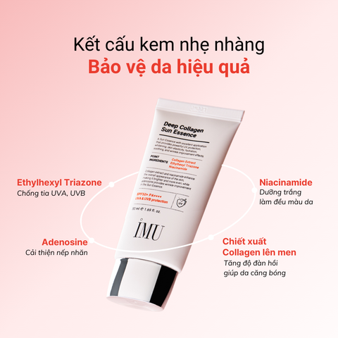 Kem Chống Nắng IMU Deep Collagen 50ml - Dưỡng Ẩm, Chỉ Số SPF50+ PA++++, Bảo Vệ Da Tối Ưu, Thích Hợp Mọi Loại Da