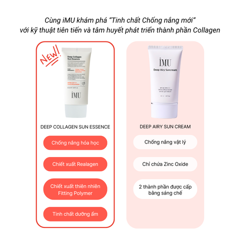 Kem Chống Nắng IMU Deep Collagen 50ml - Dưỡng Ẩm, Chỉ Số SPF50+ PA++++, Bảo Vệ Da Tối Ưu, Thích Hợp Mọi Loại Da