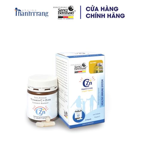 Viên uống bổ sung Vitamin C và Kẽm 60 viên - Tăng cường đề kháng, duy trì sức khỏe - Sanct Benhard