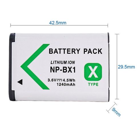 Pin Máy Ảnh Sony NP-BX1 - Tương Thích Với DSs, W670, W690, WX50, WX70, WX100, TX55, Dung Lượng 1240mAh, Thời Gian Sạc Nhanh 2 Giờ