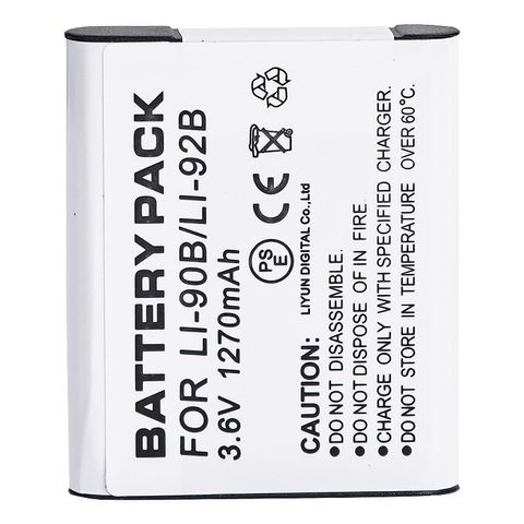 Pin Máy Ảnh Olympus Li-90B/92B - Tương Thích với Stylus SH-1, SH-2, SH-3, SH-50, SH-60, TG-1, TG-1 Tough - Sạc Nhanh, Thời Gian Sử Dụng Lâu