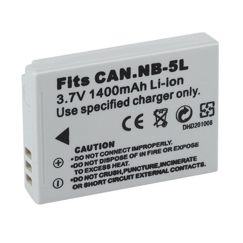 Pin Máy Ảnh Canon NB-5L 3.7V 1400mAh - Tương Thích Canon PowerShot S95, S100, IXUS 800IS, Thời Gian Chụp Ảnh Bất Tận