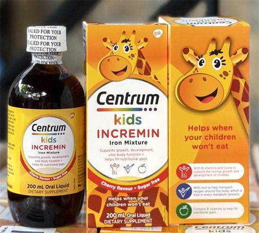Siro Cho Trẻ Biếng Ăn Centrum Kids Incremin Iron Mixture 200ml( 4/2026)
