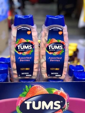 Kẹo Đầy Hơi, Khó Tiêu, Đau Dạ Dày Tums Antacid Assorted Berries 265V