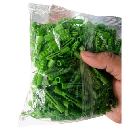 Tắc Kê Nhựa Xanh Lá 6li - Bịch 100 Cái, Ứng Dụng Lắp Khung Cửa, Bản Lề, Vách Ngăn và Nội Thất