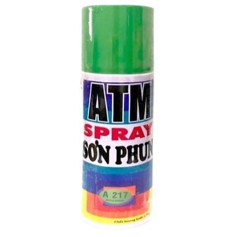 Sơn Xịt ATM Spray Màu Xanh Lá Cây 400ML - Sơn Nhanh Khô Cho Đồ Gỗ và Kim Loại, Độ Bám Dính Tốt, Chất Lượng Cao