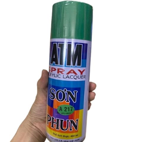 Sơn Xịt ATM Spray Màu Xanh Lá Cây 400ML - Sơn Nhanh Khô Cho Đồ Gỗ và Kim Loại, Độ Bám Dính Tốt, Chất Lượng Cao