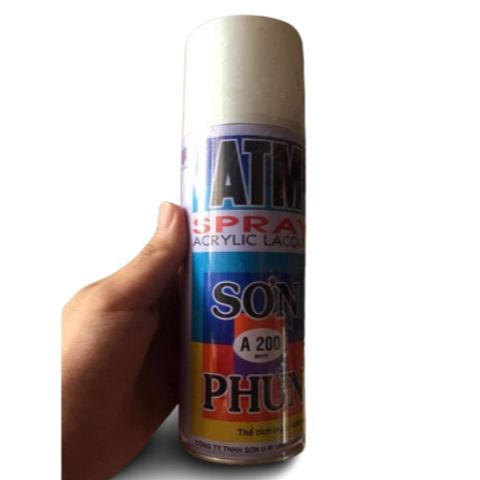 Sơn Xịt Màu Trắng ATM Spray A200 - Sơn Trang Trí Đồ Gia Dụng, Bề Mặt Gỗ và Kim Loại, Chất Lượng Cao, Mau Khô, Bền Màu 400ML