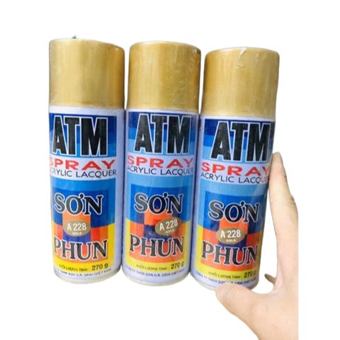 Sơn Xịt ATM-A228 12 Chai - Sơn Phun Đồ Gia Dụng, Màu Đẹp, Khô Nhanh, Trang Trí Bền Đẹp cho Gỗ và Kim Loại