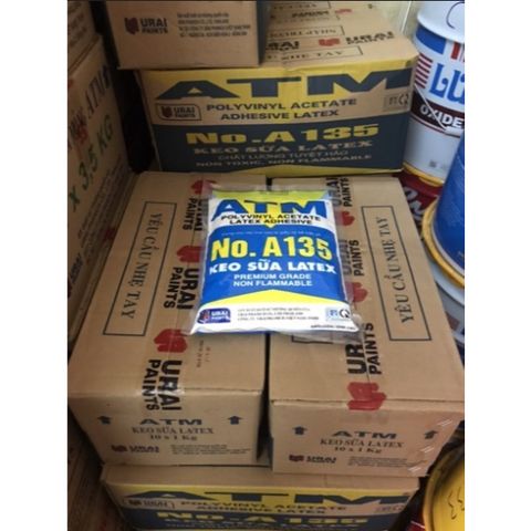 Keo Sữa Latex ATM A-135 - Thùng 10 Bịch 1KG Dán Giấy Tường, Thùng Giấy, Gỗ Ép, Thảm Nhựa Chất Lượng Cao