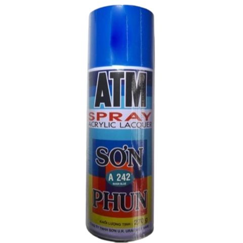 Sơn Xịt ATM A242 Xanh Dương Chính Hãng - Sơn Nội Thất Bảo Vệ Độ Bóng Cao, Khô Nhanh, Dễ Dùng