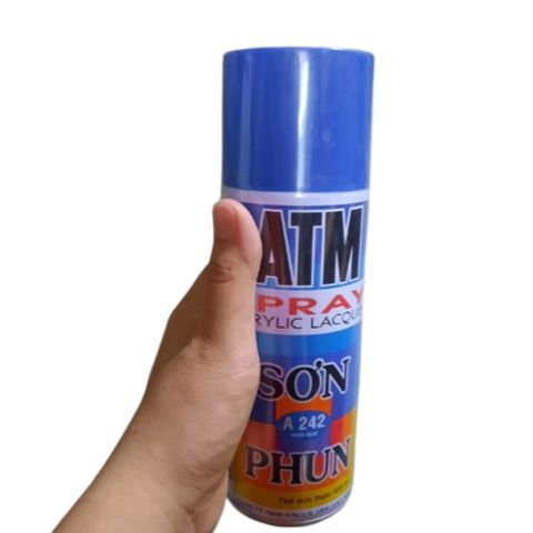 Sơn Xịt ATM A242 Xanh Dương Chính Hãng - Sơn Nội Thất Bảo Vệ Độ Bóng Cao, Khô Nhanh, Dễ Dùng