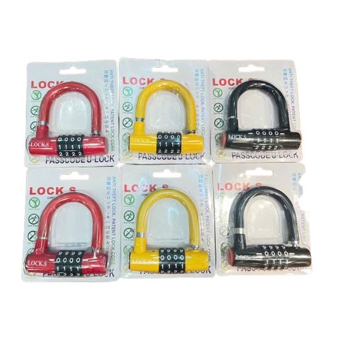 Ổ Khóa Số LOCK.S Hình chữ U,Chống Trộm Càng Dài 25mm 4 Số Dạ Quang Cao Cấp-Hàng Taiwan chính hãng-Bảo Hành 12 Tháng