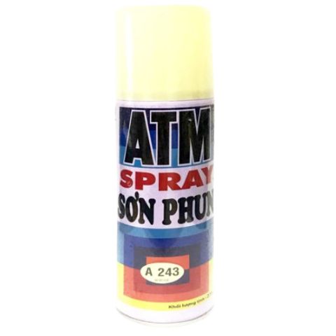 Sơn Xịt ATM A243 Màu Be Chính Hãng - Sơn Mau Khô Độ Bám Dính Cao Cho Bề Mặt Gỗ Kim Loại, Dụng Cụ Tiện Ích 400ML