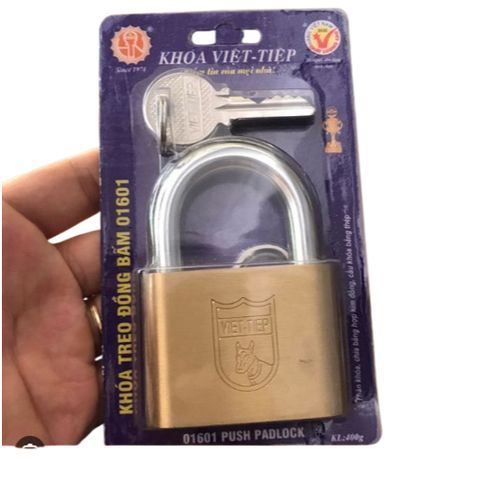 Ổ Khóa Treo Bằng Đồng Việt Tiệp 01601 - Khóa Cỡ Lớn 6cm Không Cần Chìa Khóa - Bảo Hành 12 Tháng