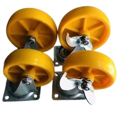 Bánh xe vàng nghệ 3cm, 4cm, 5cm, 6cm, 7cm, 8cm, 10cm - 2 Vòng Không Khóa - Có Khóa