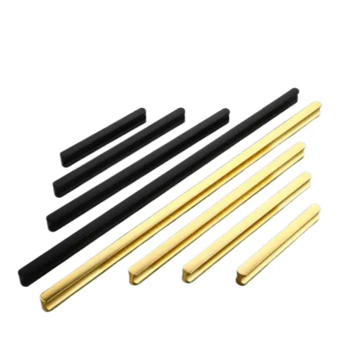 Tay nắm B1025 màu đen cửa tủ ngăn kéo tay nắm tủ bếp hợp kim nhôm hình chữ I màu đen chất lượng cao