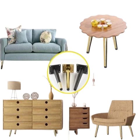Chân Côn Sắt Ghế Sofa,10cm,15cm,20cm,25cm Vàng Gold, Thép Cao Cấp – Loại Nghiêng – Nhiều Kích Thước