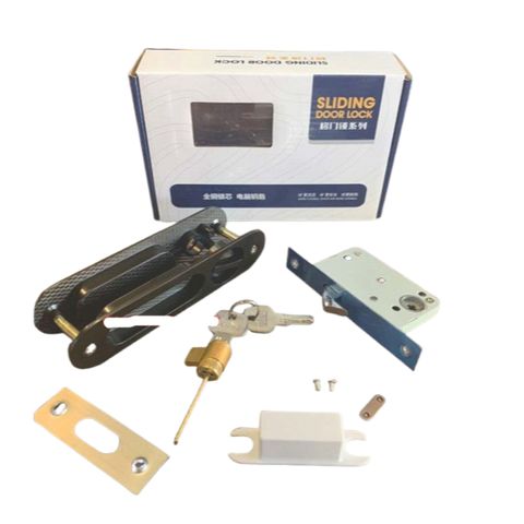 [HMR653] Khoá Tay Âm Cửa Đi Lùa Gỗ cao cấp Hammered Nhật bản cao cấp , dùng cho cửa gỗ (Đen/Xước mờ)