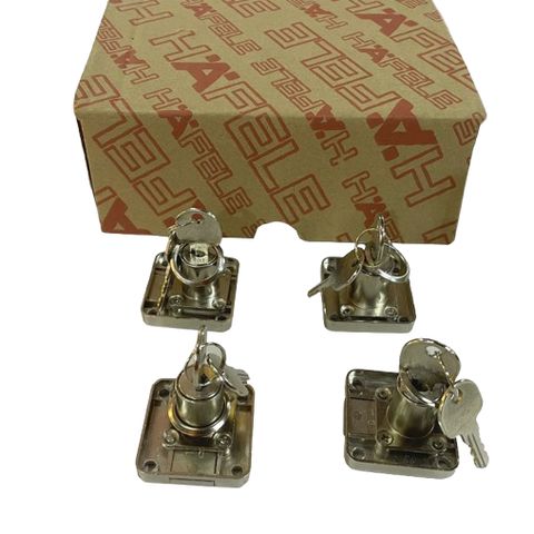 Khoá Tủ Vuông Hafele 22mm - Chất Liệu Hợp Kim Kẽm Mạ Nicken Với 2 Chìa Thau, Độ Bền Cao Cho Nội Thất Sophisticated