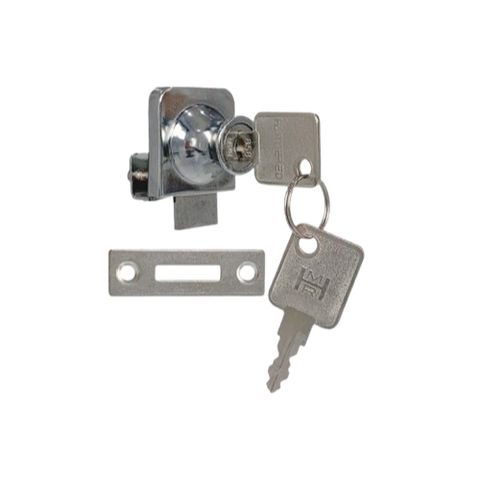 Khóa Tủ Kính Đôi HAMMERED 409 - Khóa Nhấn Thép Mạ CROM Chống Han Gỉ Dành Cho Cửa Kính Dày 0.5-0.8cm
